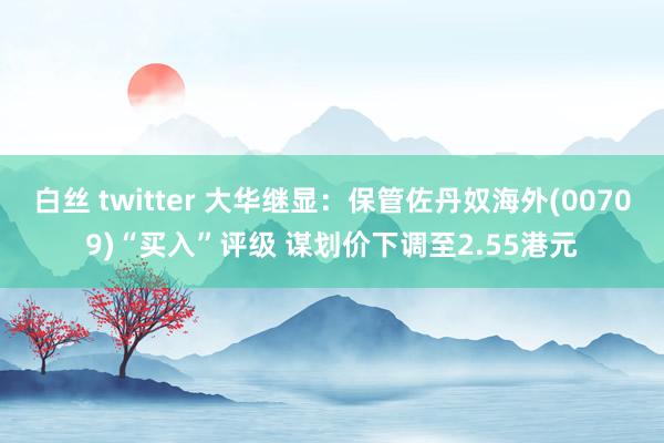 白丝 twitter 大华继显：保管佐丹奴海外(00709)“买入”评级 谋划价下调至2.55港元