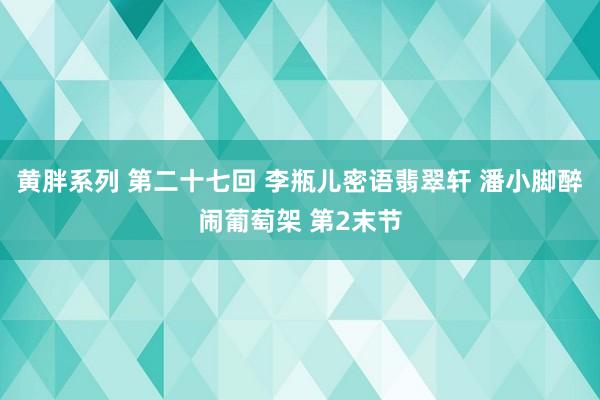 黄胖系列 第二十七回 李瓶儿密语翡翠轩 潘小脚醉闹葡萄架 第2末节