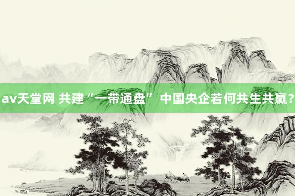 av天堂网 共建“一带通盘” 中国央企若何共生共赢？