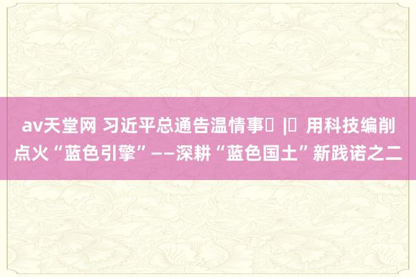 av天堂网 习近平总通告温情事 | 用科技编削点火“蓝色引擎”——深耕“蓝色国土”新践诺之二