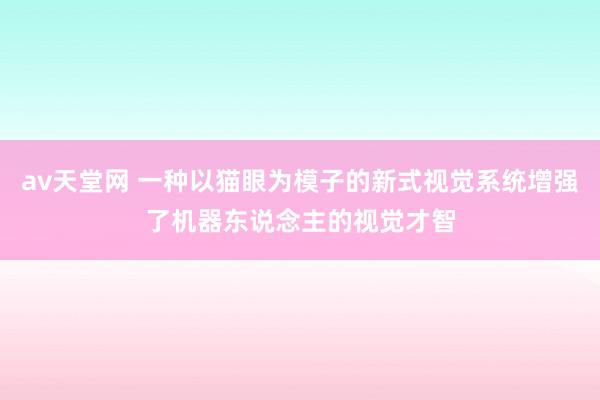 av天堂网 一种以猫眼为模子的新式视觉系统增强了机器东说念主的视觉才智