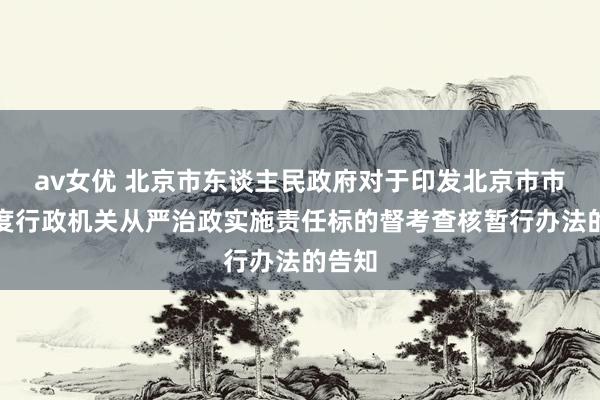 av女优 北京市东谈主民政府对于印发北京市市级国度行政机关从严治政实施责任标的督考查核暂行办法的告知